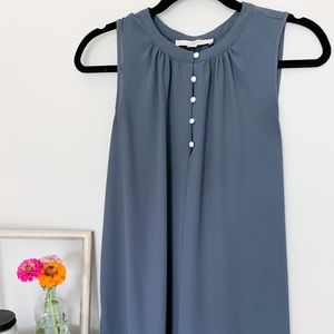 Small Loft Gray Sleeveless Blouse Pearl Bu…